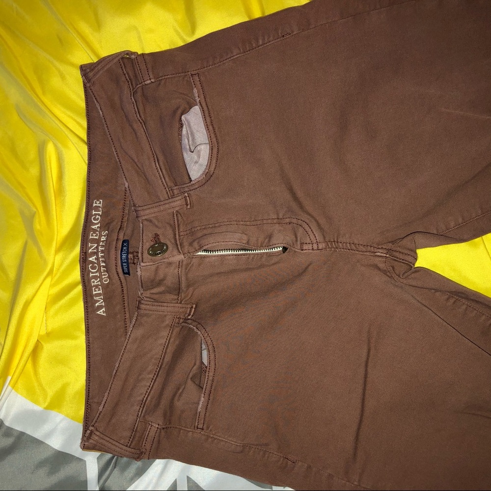 Orange Distressed Skinny Jeans